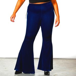 Killstar Moondance Blue Velvet Bellbottoms 3XL
